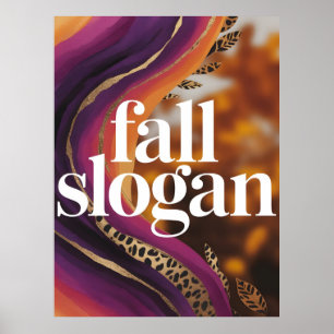 Poster Slogan de Outono Tipografia de Leopardo Roxo Laran