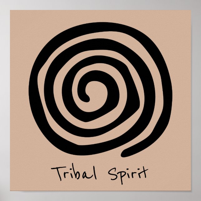 Poster Slogan do Espírito Tribal Tribal Spiral petroglicp (Frente)