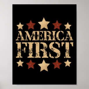 Poster Slogan Político Retro Gritty Ousado América Primei