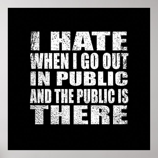 Poster Slogan sarcástico engraçado introvertido do humor  (Frente)