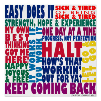 Pôster Slogans de 12 Etapas