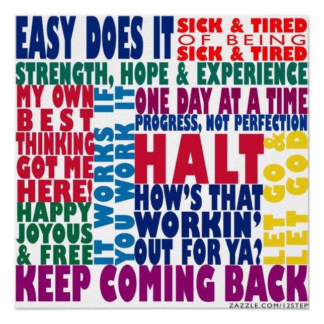 Pôster Slogans de 12 Etapas (Frente)