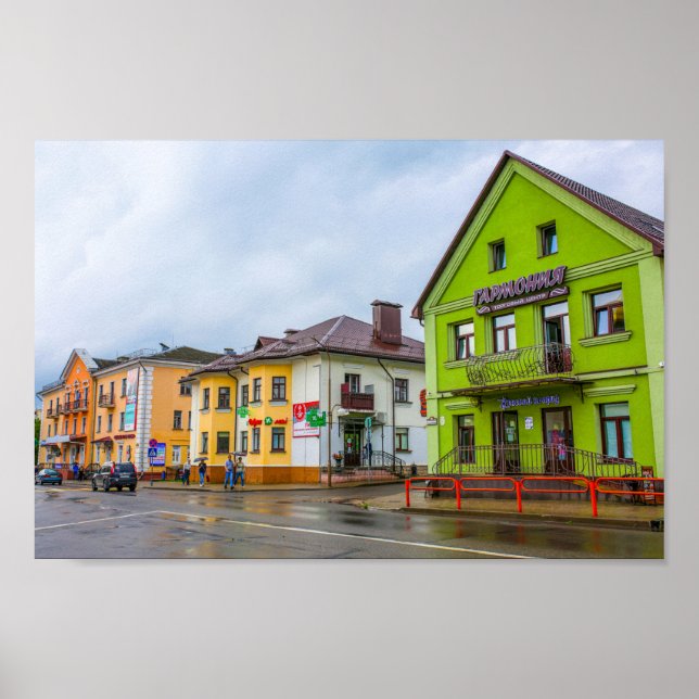 Poster Slonim Belarus Town Architecture Street (Frente)