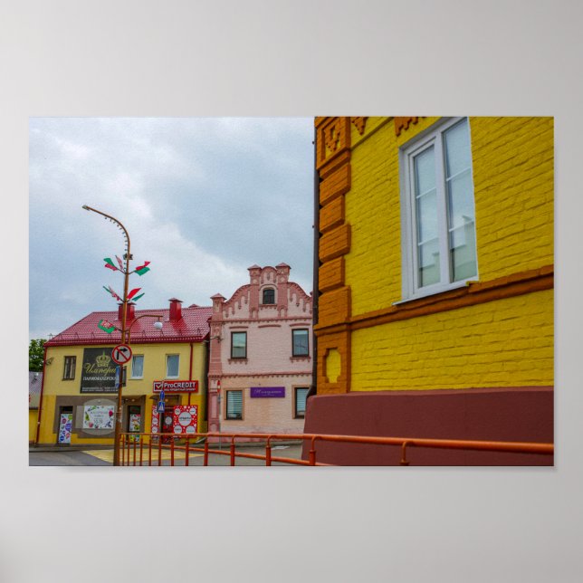 Poster Slonim Belarus Town Architecture Street (Frente)