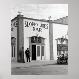 Pôster Sloppy Joe's Bar, 1938. Foto Antiga