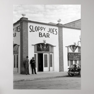 Pôster Sloppy Joe's Bar, 1938. Foto Antiga