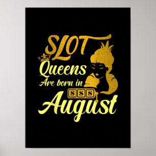 Poster Slot Machine Queen August Birthday