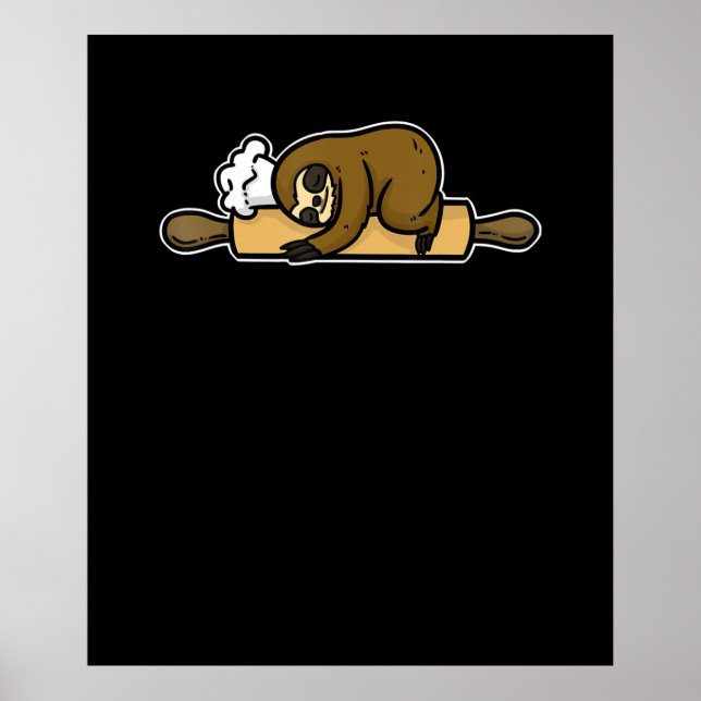 Poster Sloth baker | chef engraçado | presente de cozinha (Frente)