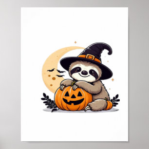 Poster Sloth Halloween Motif Clássico T-Shirt