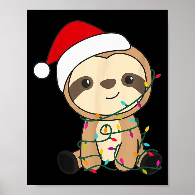 Poster Sloth Merry Christmas Winter Sloths Christmas  (Frente)