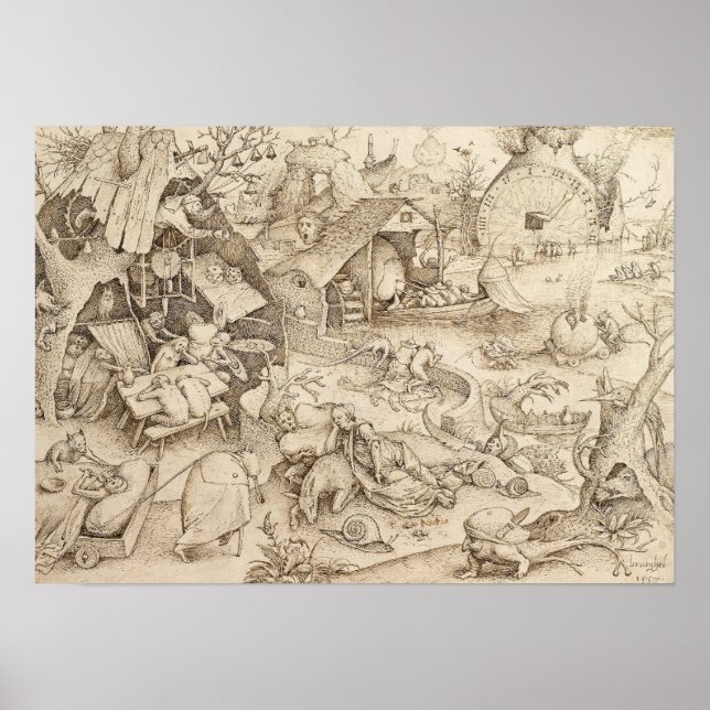 Pôster Sloth Pieter Bruegel Drawing (Frente)