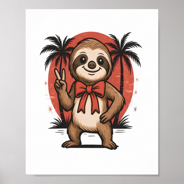 Poster Sloth Summer Beach Rocking (Frente)