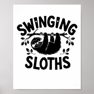Poster Sloths Balançando Ali No Stick