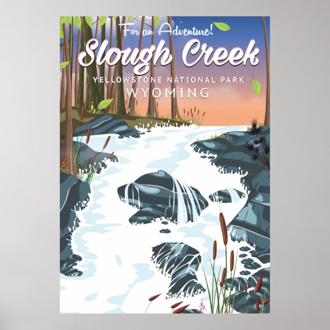 Pôster Slough Creek, parque nacional Yellowstone (Frente)
