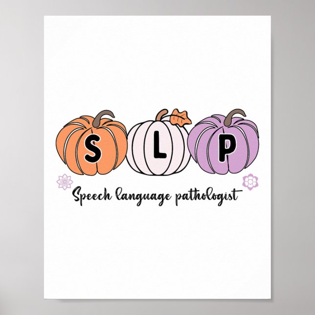 Poster Slp Pumpkin Speight Language Patologista Grade Fal (Frente)