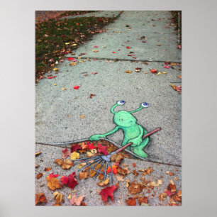 Pôster sluggo o folha-raker preguiçoso