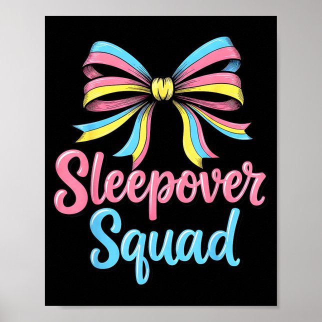 Poster Slumber Party Squad Sleever Coquette Birthday Paja (Frente)