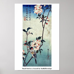 Pôster Small bird on a branch by Andō,Hiroshige