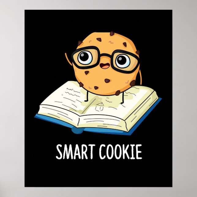 Poster Smart Cookie Funny Chocolate Chip Pun Dark BG (Frente)