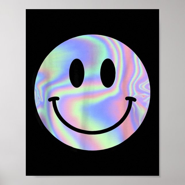 Poster Smile Face Shirt Happy Smiling Face Rave Edm Music (Frente)