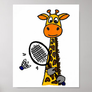 Poster Smilemoreteesa Funny Giraffe Jogando Carro De Badm