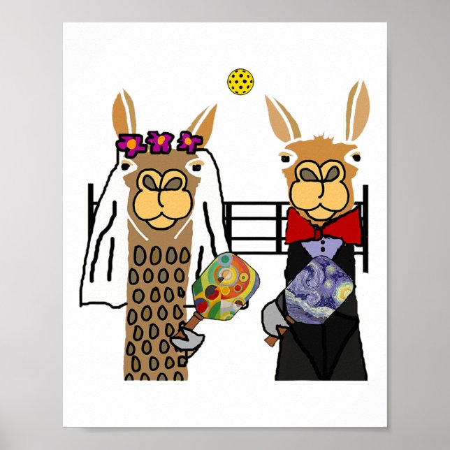 Poster Smileteports Divorciam Llama Bride E Groom Pickleb (Frente)