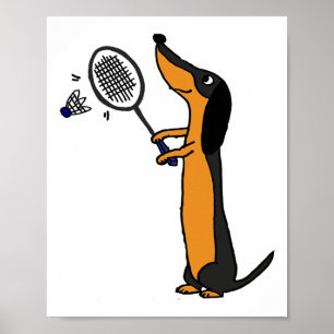 Poster Smiletodaytees Engraçado Cão Dachshund Jogando Bad