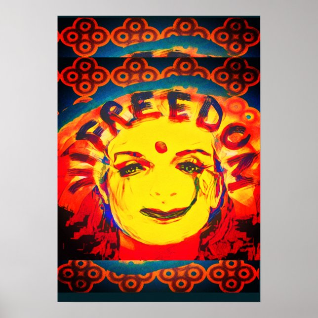 Poster Smiley face amarelo da liberdade (Frente)