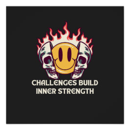 Pôster Smiley face com crânios - Inn Motivacional