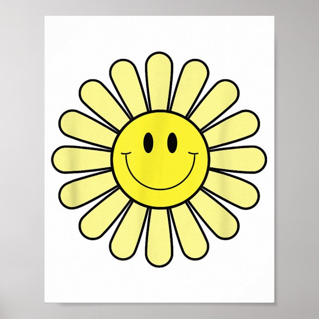 Poster Smilha amarela Camisa Flor com face amarela dos an (Frente)