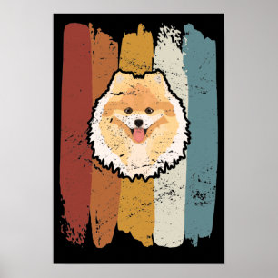 Poster Smiling Pomeranian Retro
