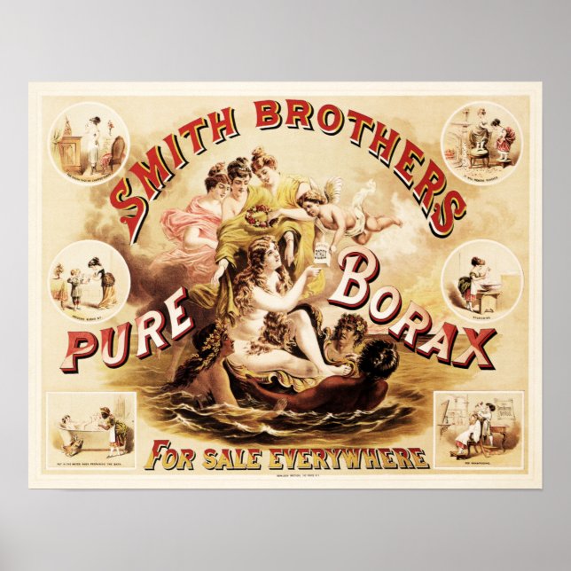 Poster Smith Brothers PURE BORAX Soap Detergent Clearing (Frente)