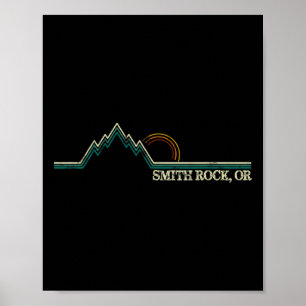 Poster Smith Rock Oregon Retro Montanhismo Verão