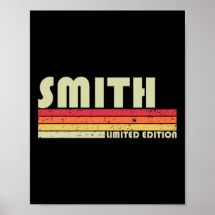 Poster Smith Surname Funny Retro Vintage 80s 90s Aniversá