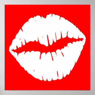 Pôster Smooch vermelho e branco