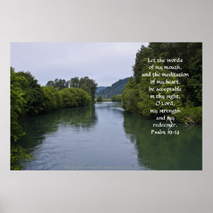 Pôster Smooth River Print w/Scripture Verse