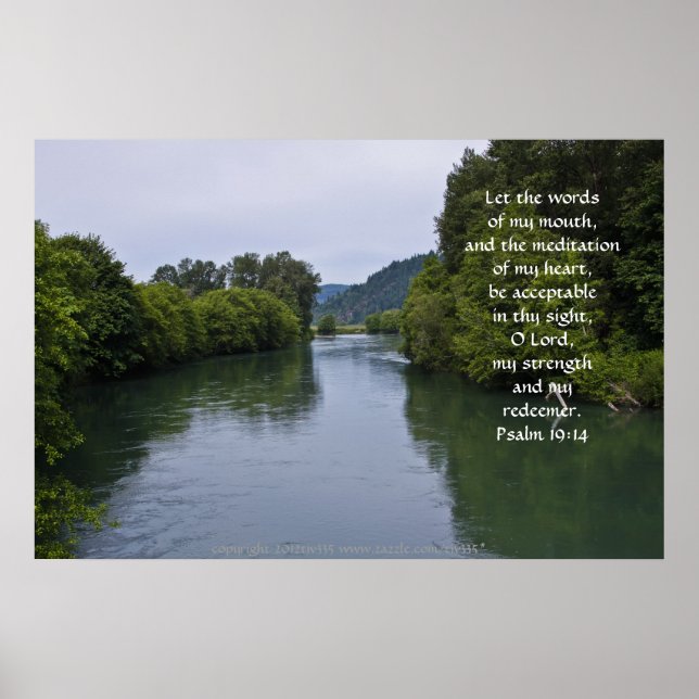 Pôster Smooth River Print w/Scripture Verse (Frente)