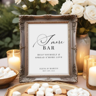 Poster S'more Bar Wedding Elegant Modern