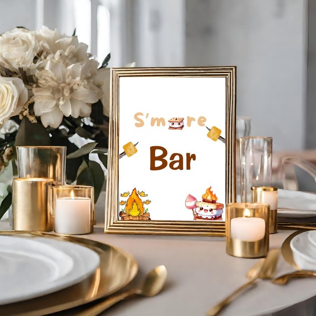 Poster S'more Menu Sign Smore Bar S'mores Station Out (Criador carregado)