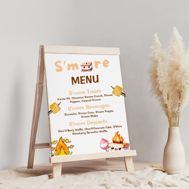 Poster S'more Menu Sign Smore Bar S'mores Station Out (Criador carregado)