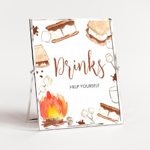 Poster S'mores Camping Chás de fraldas Bebidas