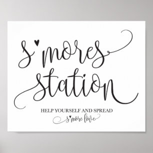 Pôster S'mores Station Favor Party Signage
