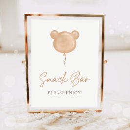 Poster Snack Bar Food Teddy Bear Balloon Birthday 