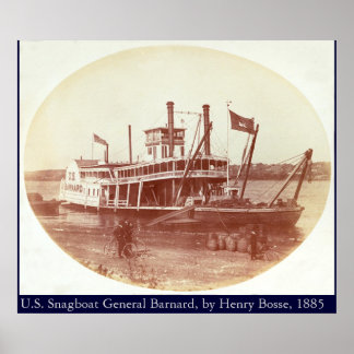 Pôster Snagboat americano "General Barnard" 1885