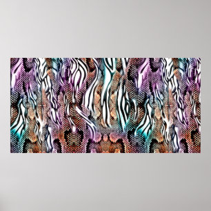 Poster Snake Print, Animal print, ccolorful, 