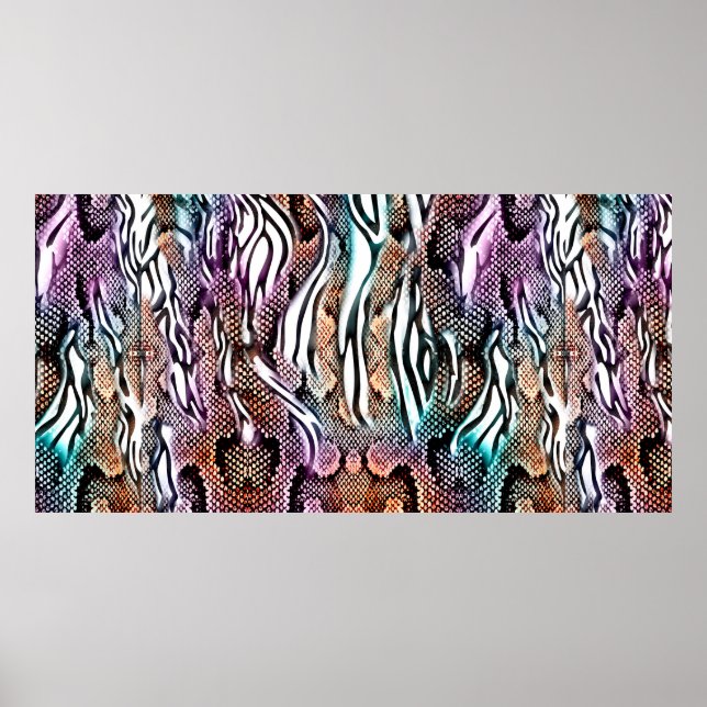 Poster Snake Print, Animal print, ccolorful,  (Frente)