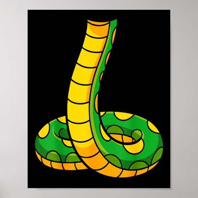 Poster Snake Shirt Adult Men Women Kids Green Body Snake  (Frente)