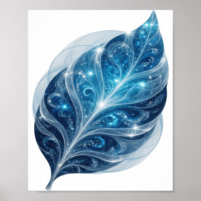 Poster Snappy Blue BLUE ICE LEAF Design de Texto (Frente)