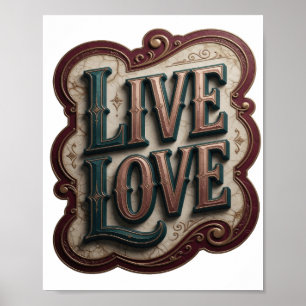 Poster Snappy Teal VIVA AMOR Design Personalizado