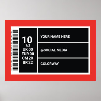 Poster Sneaker Red Sneaker Personalizado Wall Art Caixa 1